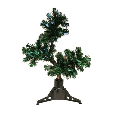 2' Pre-Lit Fiber Optic Bonsai-Style Artificial Pine Christmas Tree -