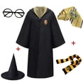 thumbnail image 3 of Capa para niños adultos, disfraz de Halloween, conjunto de sombrero, corbata y bufanda de la Escuela de Magia y Hechicería, 3 of 5
