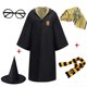 thumbnail image 3 of Capa para niños adultos, disfraz de Halloween, conjunto de sombrero, corbata y bufanda de la Escuela Harris de Magia y Hechicería, 3 of 5