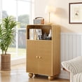 thumbnail image 2 of Modern Accent Cabinet, Freestanding Sideboard Buffet Cabinet with 2 Fluted Doors, 41.34" Tall Wooden Coffee Bar for Dining Room, Kitchen, Living Room, 2 of 6