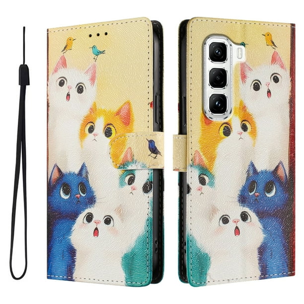 FOXDOCK Funda Tipo Cartera para infinix Hot 50 Pro 4G con Soporte y Correa – Diseño de Patrones Lindos