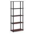 thumbnail image 1 of Furinno Turn-N-Tube 5 Tier Multipurpose Rack Organizer, Dark Cherry/Black, 1 of 4