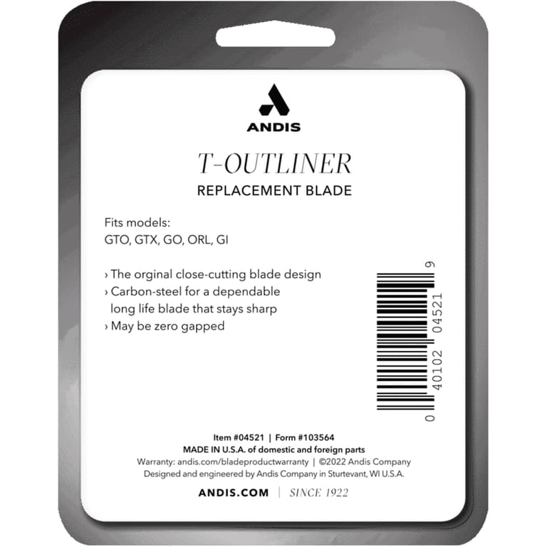 Andis 04521 Replacement T-Blade for T-Outliner Trimmer 2 Pack