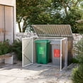 thumbnail image 2 of Outsunny Outdoor Steel Storage Shed Garbage Can Organizer Dark Grey, 2 of 10