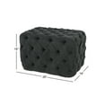 thumbnail image 3 of DecMode 28" x 19" Dark Gray Wood Tufted Ottoman, 1-Piece, 3 of 11