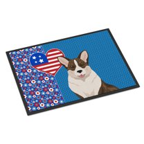 Brindle Cardigan Corgi USA American Indoor or Outdoor Mat 24x36