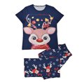 thumbnail image 1 of Navidad mujer mamá blusa estampada manga corta Tops + Pantalones Navidad familia conjunto de pijamas a juego Fridja nalpqowj26720, 1 of 9