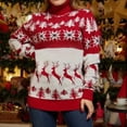 thumbnail image 3 of 2023 New Winter Women Men Couples Matching Outfits Warm Thicken Turtleneck Sweaters Christmas Knitwear Pullover Tops Xmas Look, 3 of 4