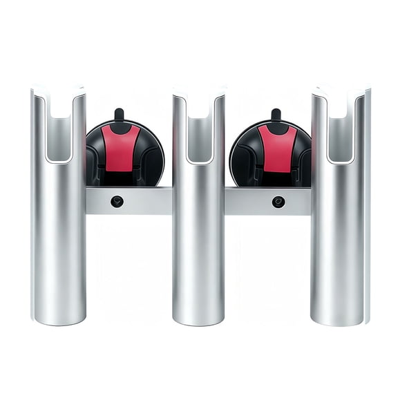 Drill-Free Aluminum Rod Holder, Sea Sucker Rod Holders Suitable for Boats, Glass, and Trucks, Can Hold 3 Fishing Rods, Vacuum Suction Cup Mounting, Detachable Rod Rack for Boats
