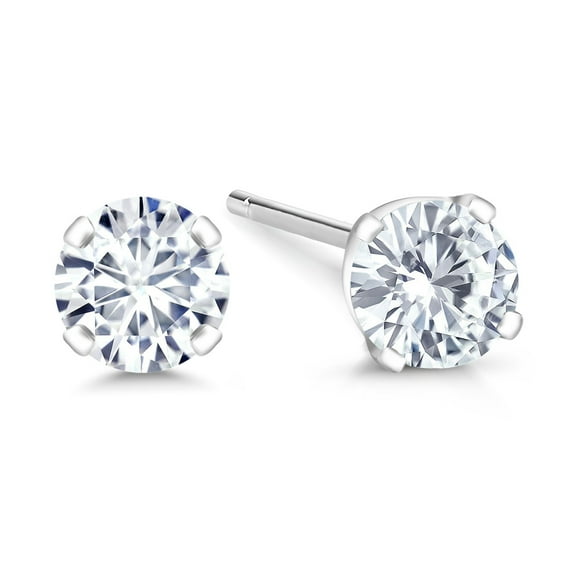 Gem Stone King IGI Certified 14K White Gold Lab Grown Diamond Stud Earrings for Women Men | 1/3 Cttw | E-F Color | VS1-VS2 Clarity