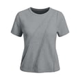 thumbnail image 5 of ByworldtasicNo Boundaries Women's Short Sleeve Tops Soft Comfortable Crewneck T-Shirts with Unique Diagonal Stitching Blouse, 5 of 6