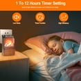 thumbnail image 4 of 800W Plug-In Space Heater,  Wall Outlet Electric Space Heater with Adjustable Thermostat and Timer and Remote Control, Compact for Office Dorm Room, 4 of 10
