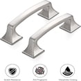 thumbnail image 4 of Katieovy 6 Pack Cabinet Handles,3 inch Hole Centers Kitchen Drawer Pulls, Sturdy Big Square Base Dresser Pulls Metal Cabinet Pulls, 4 of 7