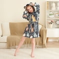 thumbnail image 3 of FORMRS Niños Bathrobe Unisex Hooded Robe Soft Plush Pajamas Sleepwear, Size 10-12T, Orange Dinosaur, 3 of 7