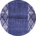 thumbnail image 1 of Ahgly Company Machine Washable Indoor Round Abstract Blue Modern Area Rugs, 4' Round, 1 of 4