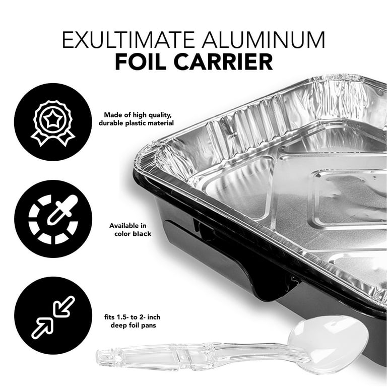 Aluminum Foil Carrier With Lid And Serving Spoon Aluminum Foil Casserole  Pans Stackable Foil Pans Holder EXULTIMATE