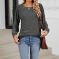 thumbnail image 7 of Scyoekwg Womens Fall Tops Crewneck Lightweight Pleated Tunic Tops Loose Fashion Dressy Casual Blouses Vintage Long Sleeve Tops Fall Clothes Solid Color Pullover(Dark Gray,M), 7 of 7