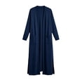 thumbnail image 4 of Ghalytn Women's Open Front Maxi Cardigan Long Sleeve Duster Coat with Pockets and Side Slits Casual Layering Outerwear, 4 of 6