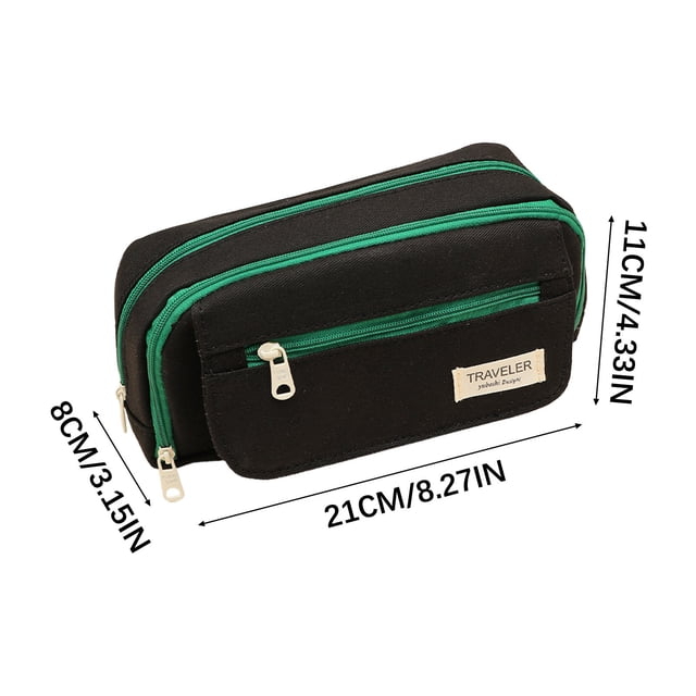 Bolsa de Lápiz de Algodón de Gran Capacidad de Suministros Escolares Linda, Bolsa de Lápiz de Almacenamiento de Estudiantes para Papelería Cosméticos Artículos de Aseo Oficina Escolar Bolsa de Lápiz L