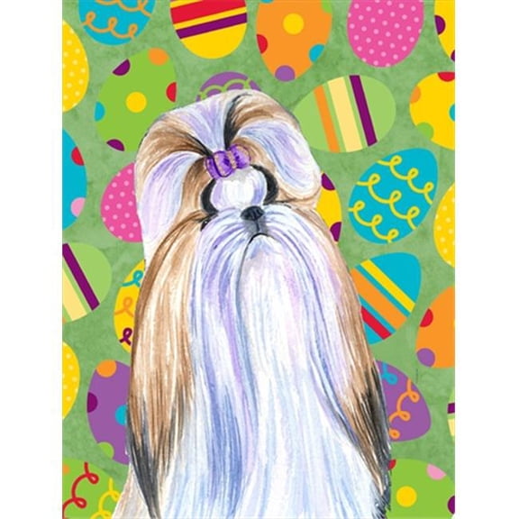 11 x 15 in. Shih Tzu Easter Eggtravaganza Garden Size Flag