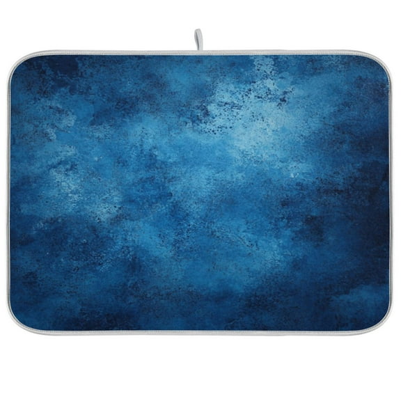 Kitchen Drying Mat 16x18In Drying Dish Mat Dish Drying Mats Kitchen Countertop Multi-Function Drain Drying Mat Kitchen Table Blue Pattern