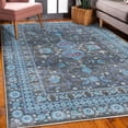 thumbnail image 3 of Vintage Decorative Rug, Jacobean Inspired Floral Swirls and Bohemian Details Earth Tones Pattern, Quality Carpet for Bedroom Dorm and Living Room, 6 Sizes, Sea Blue, by Ambesonne, 3 of 4