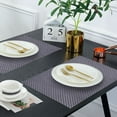 thumbnail image 6 of Placemats Set of 24 for Dining Table, Table Placemats, Rectangular Vinyl, PVC, 18x12 Inches - Gray, 6 of 8