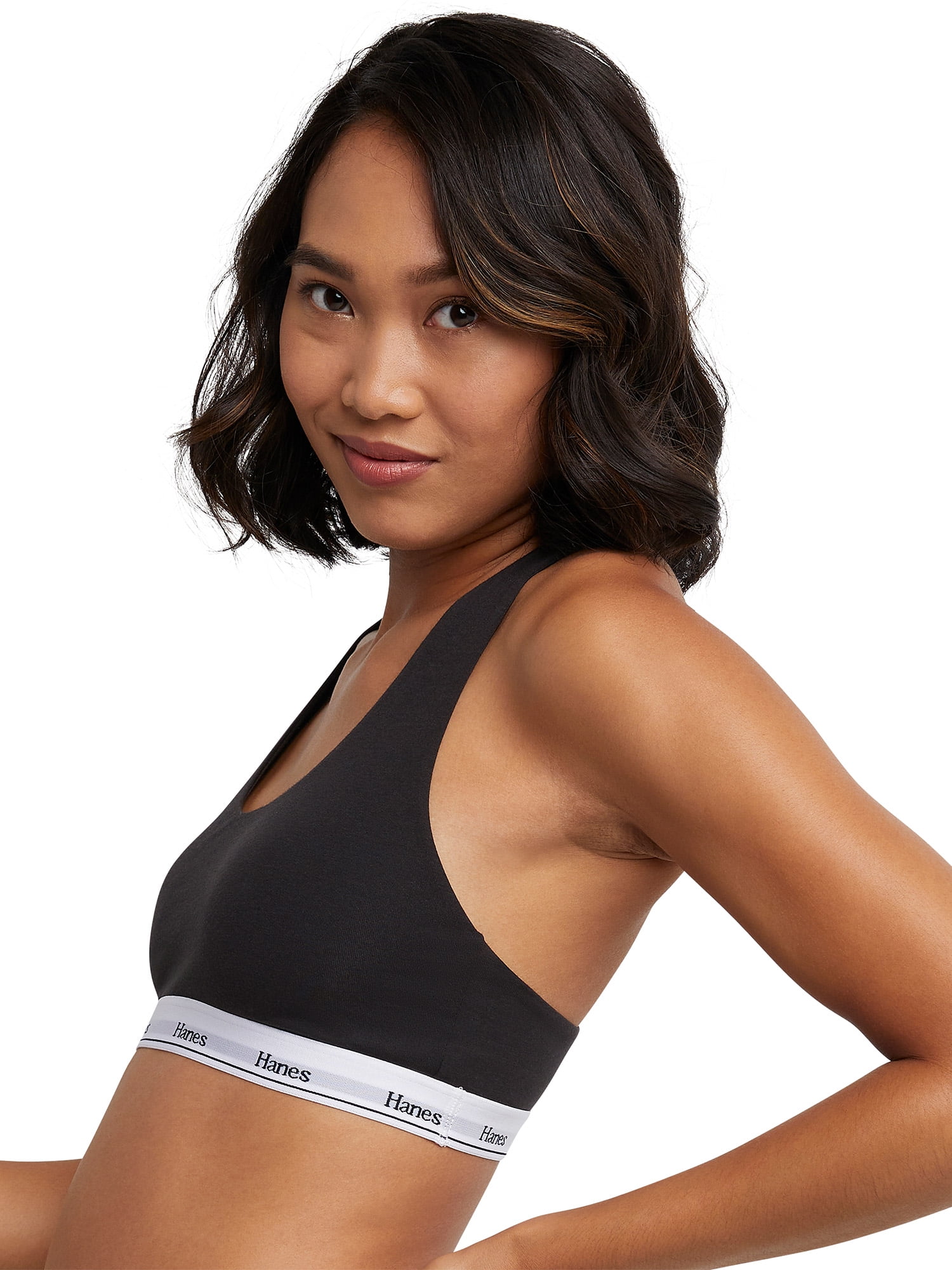 Hanes Womens' Originals Stretch Racerback 2 Pack Bralette, Style MHO101