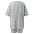 thumbnail image 5 of WAYUTE Womens Sets 2 Piece Outfits Oversized Short Sleeve Casual Solid Color Summer Shorts and Tops Travel Vacation Matching Clothing, 5 of 7