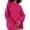 Rose Red, variant on comerut O-Neck Long Sleeves Ribbed Trim Coarse Yarn Sweater Jumper Winter Solid Color Loose Warm Pullover Sweater Female Clothing