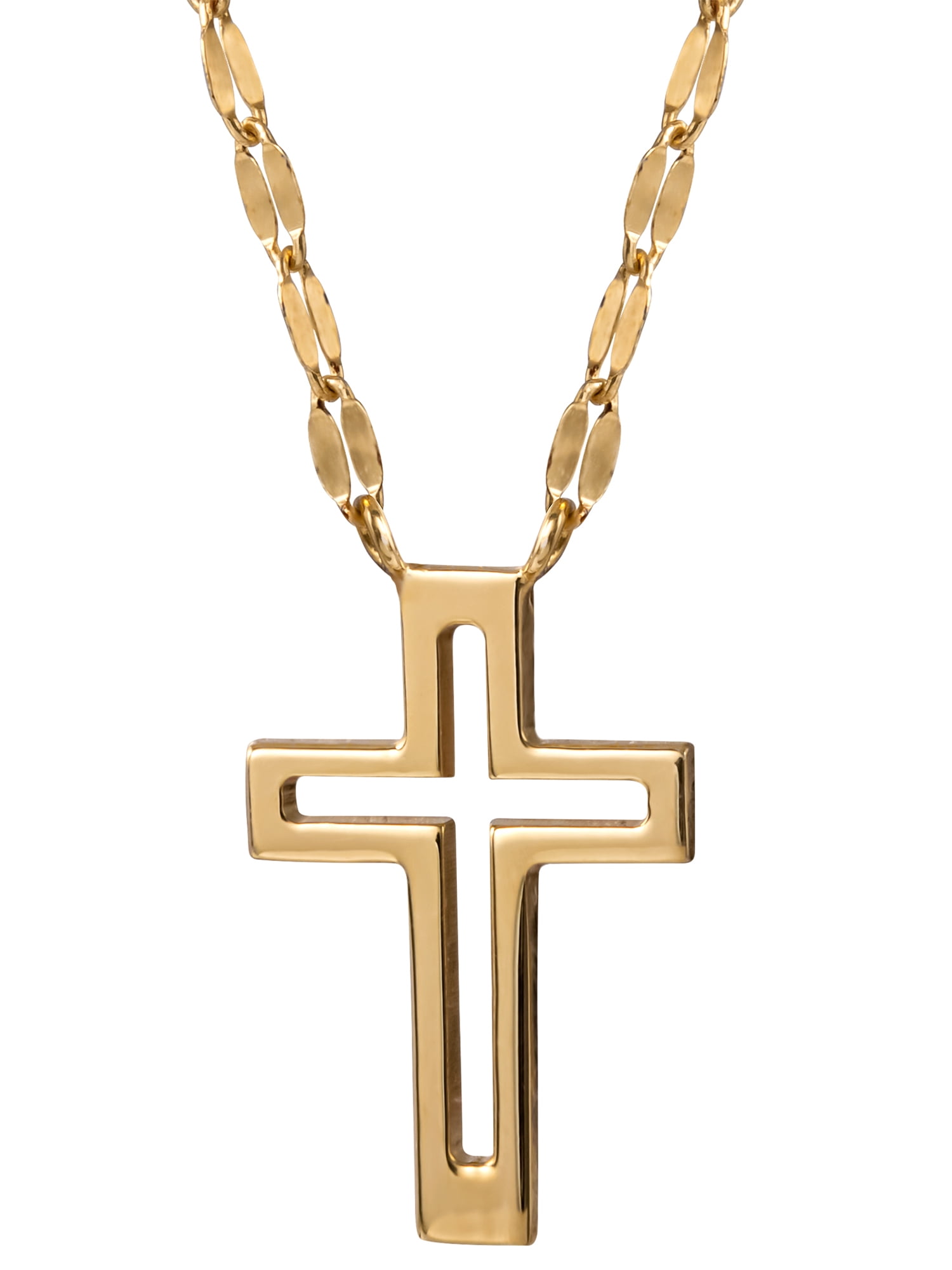 Women's Gold Plated Sterling Silver Faith Cross Necklace Pendant
