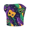 thumbnail image 4 of Rciityk Womens Tube Tops Mardi Gras Backless Sleeveless Crop Top Shirt Carnival Print Holiday Party Tops - Spring/Summer Clearance, 4 of 4