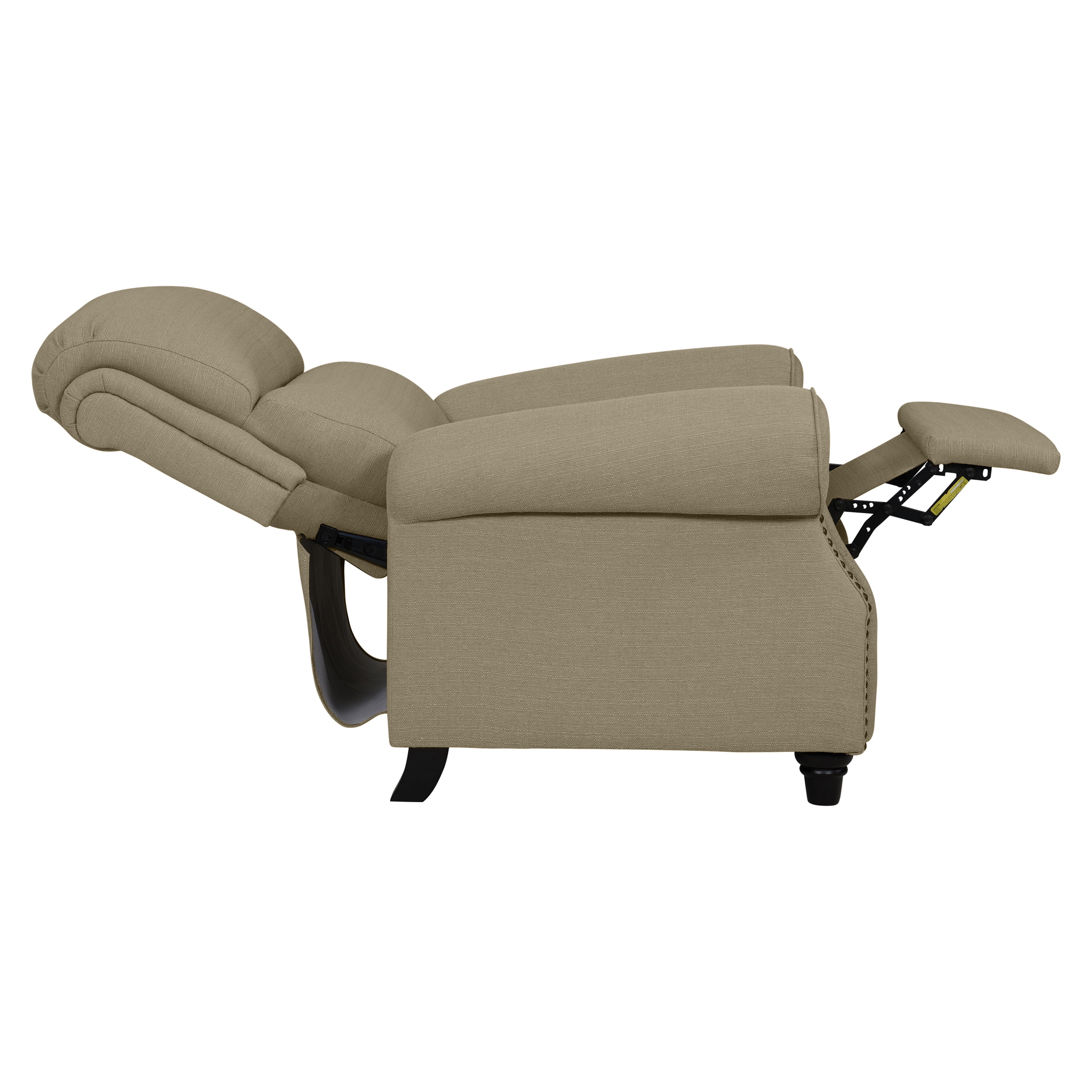 Homesvale Cari Linen Push Back Recliner Chair, Tan Linen