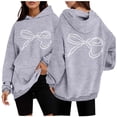 thumbnail image 2 of Chandail à Capuche pour Femmes, Manches Longues, Motif Sportswear, Mode 2025, Décontracté, 2 of 6