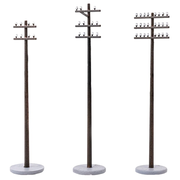 3 piezas de postes de telégrafo para maqueta de trenes a escala 1:42