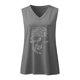 thumbnail image 4 of Moda mujer damas cuello en V suelta Tops Casual camiseta sin mangas blusa chaleco Pompotops  lopia998468, 4 of 5