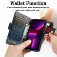 thumbnail image 3 of Compatible with Samsung Galaxy A06 Wallet Case, Vintage PU Leather Classic Magnetic Clasp Flip Kickstand Folio Case with Card Holders RFID Blocking [Shockproof TPU Inner Shell] Phone Cover,Darkblue, 3 of 10