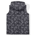 thumbnail image 2 of Boy's Warm Puffer Vest Coat Funny Printed Sleeveless Jacket With Hood Grey Camo Size 6, 2 of 6