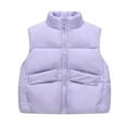 thumbnail image 2 of ATOGUTA Girls Winter Zipper Puffer Vest Lightweight Sleeveless Outwear Warm Vests Size 3T-12, Purple, 2 of 4