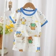 thumbnail image 2 of NIEWTR Kids Pajamas for Toddler Boys 2-Piece Set Short Sleeve Pullover + Comfy Shorts Soft Breathable Children Pjs Summer Pajamas Loungewear 2T 3T 4T 5T(A-Blue,6-12 Months), 2 of 6