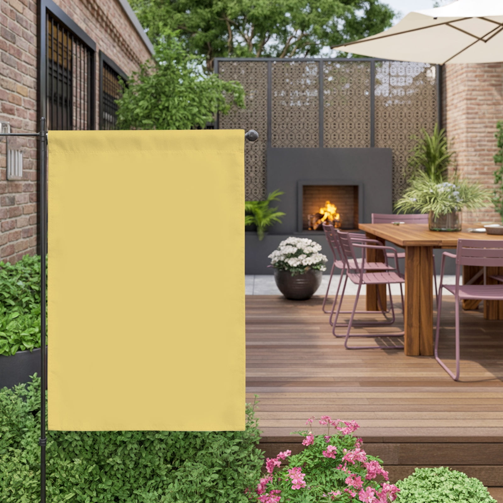 Yellow House Flag 28 x 40 Inches, Modern Solid Color Weather Proof Outdoor Patio Flags Double Sided Small House Decoration for Yard Lawn Outside Home