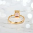 thumbnail image 4 of Minimalist Peach Morganite Gold Solitaire Ring, Emerald Cut Morganite Engagement Ring, Women Rose Gold Morganite Anniversary Ring For Her, 4 of 4