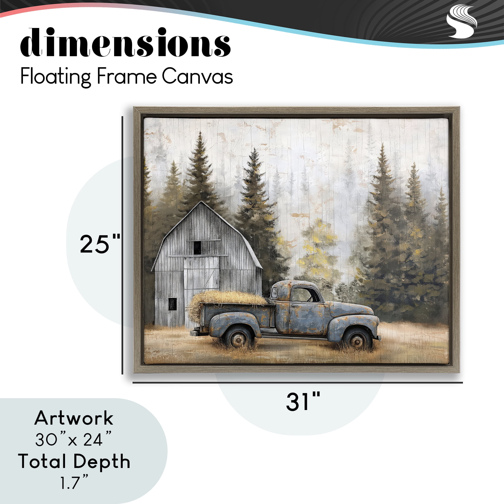 Stupell Industries Autumn Barn & Pine Forest Brown Framed Floater Canvas Wall Art, design by Imagine It Images