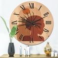 thumbnail image 2 of Designart 'Abstract Pretty Girl Portrait and Tropical Palm Leaf' Modern Wood Wall Clock, 2 of 5