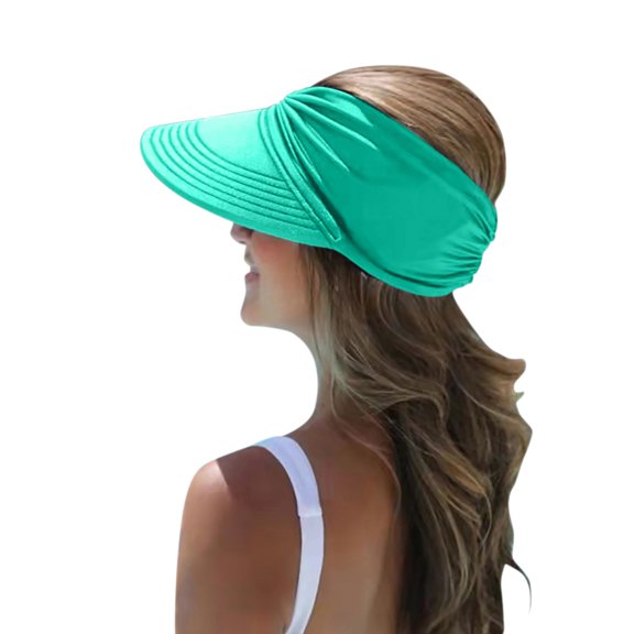 Hats Wide Brim Sun Hats For Women UV Protection Visor Wide Summer Face Beach Sports Green