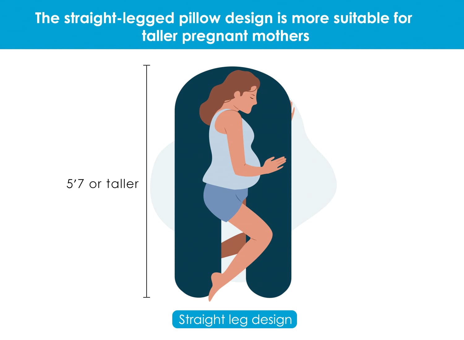 Extra Long U Shaped Body Pillow  65in Pillows For Sleeping Full Support Adults And Maternity Women Sateen Cover Purple White