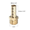 thumbnail image 2 of Uxcell Brass Hose Barb Fitting Straight G1/4 Male Thread Pipe Connector with Stainless Steel Hose Clamps 8mm, 2 of 5