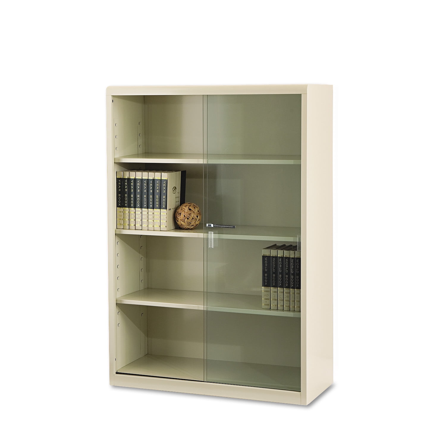 Tennsco Executive Steel Bookcase With Glass Doors, FourShelf, 36w x