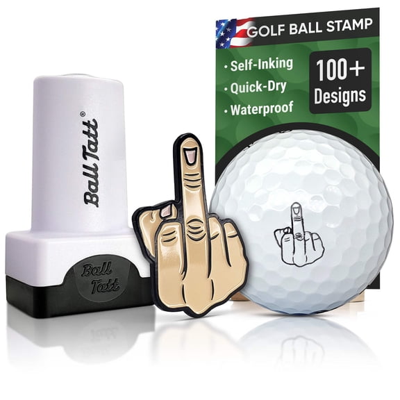 Ball Tatt Finger Golf Ball Stamper Self-Inking Quick-Dry with XL Ball Marker Combo