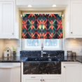 thumbnail image 5 of Yayeee Kitchen Curtains Tier Pair Light Filtering 27"x36" Rod Pocket Short Cafe Window Panel, Red Abstract, 5 of 7